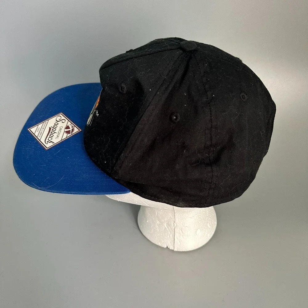Space Jam Bioworld Merch Snapback Hat Black Blue Metallic Logo OSFA Mens‎ Cap